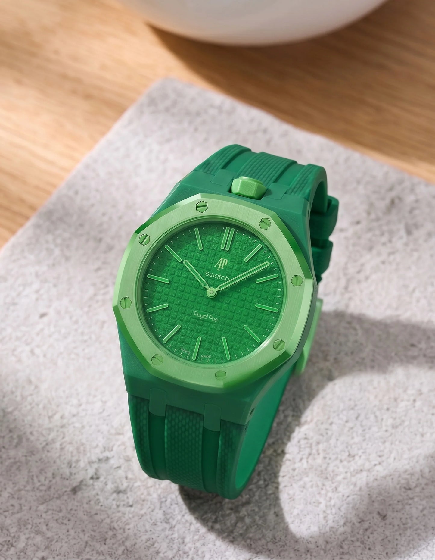 Rubber Strap for AP × Swatch Royal Pop Green Eight