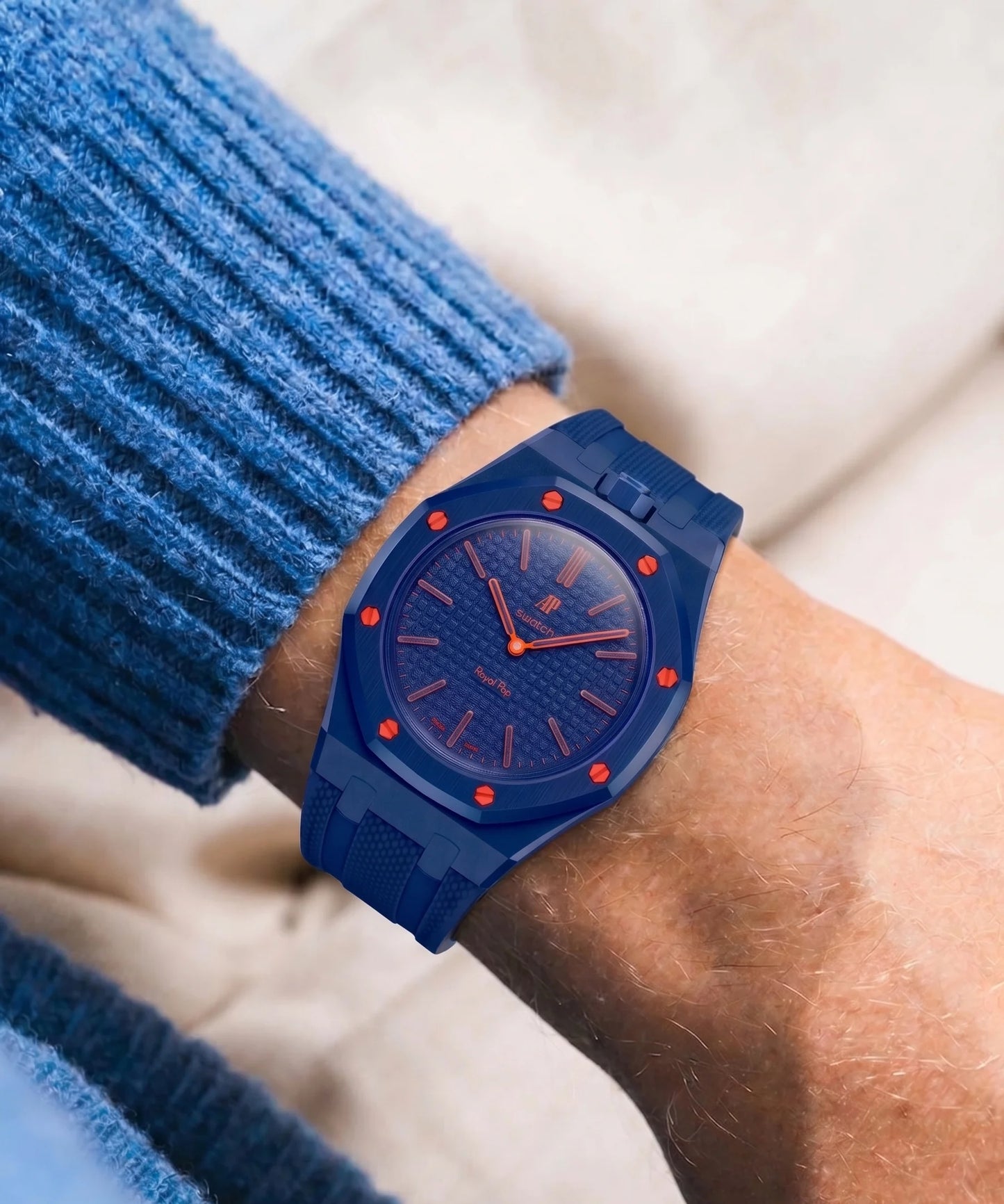 Rubber Strap for AP × Swatch Royal Pop Orenji Hachi