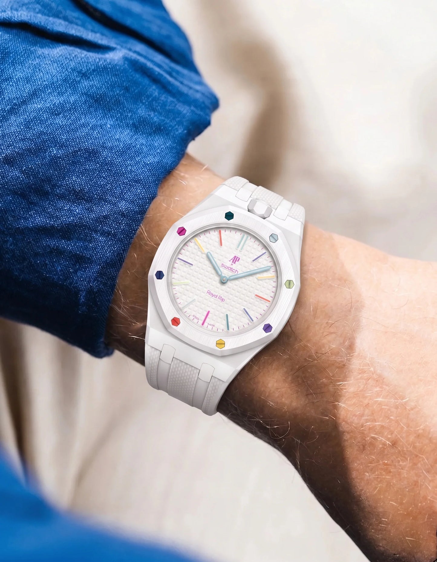 Rubber Strap for AP × Swatch Royal Pop Huit Blanc