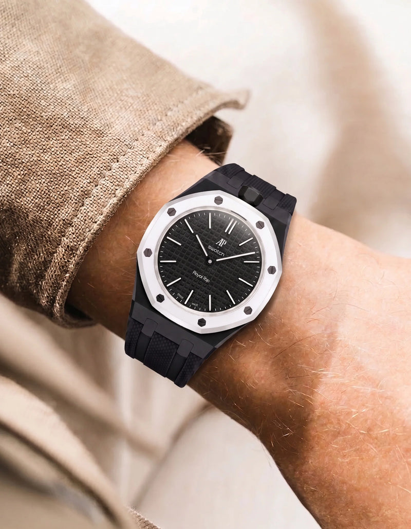 Rubber Strap for AP × Swatch Royal Pop Ocho Negro