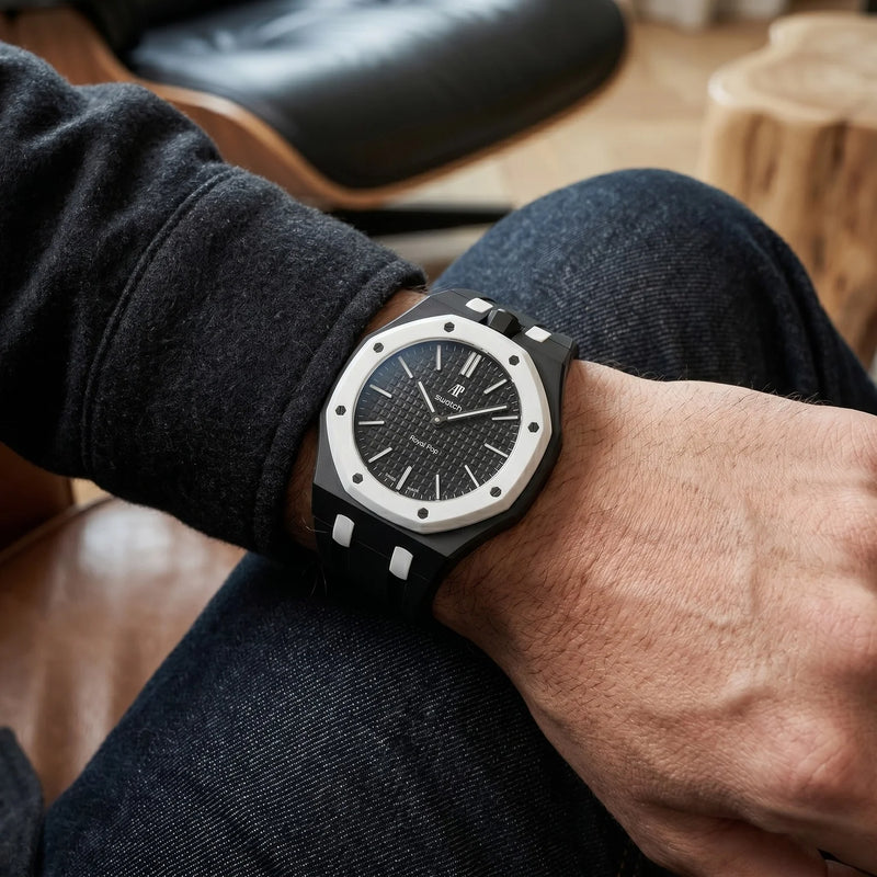 Rubber Strap for AP × Swatch Royal Pop Ocho Negro